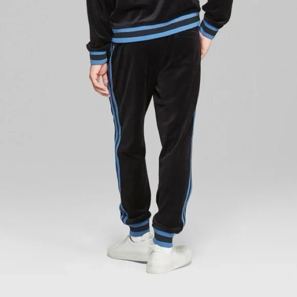 Original Use Mens 5XB Tall Velour Ribbed Trim Black Activewear Pants - Picture 3 of 3